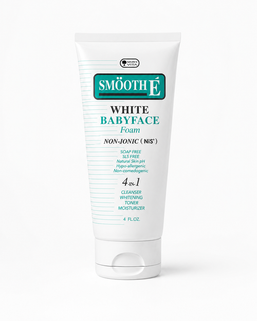 Smooth E White Babyface Foam 4oz | Premium 4-in-1 Thai Cleanser